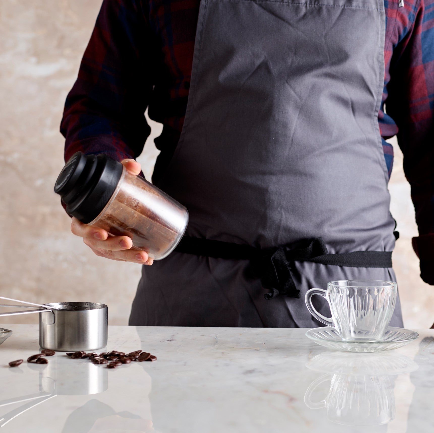 Man making hot chocolate